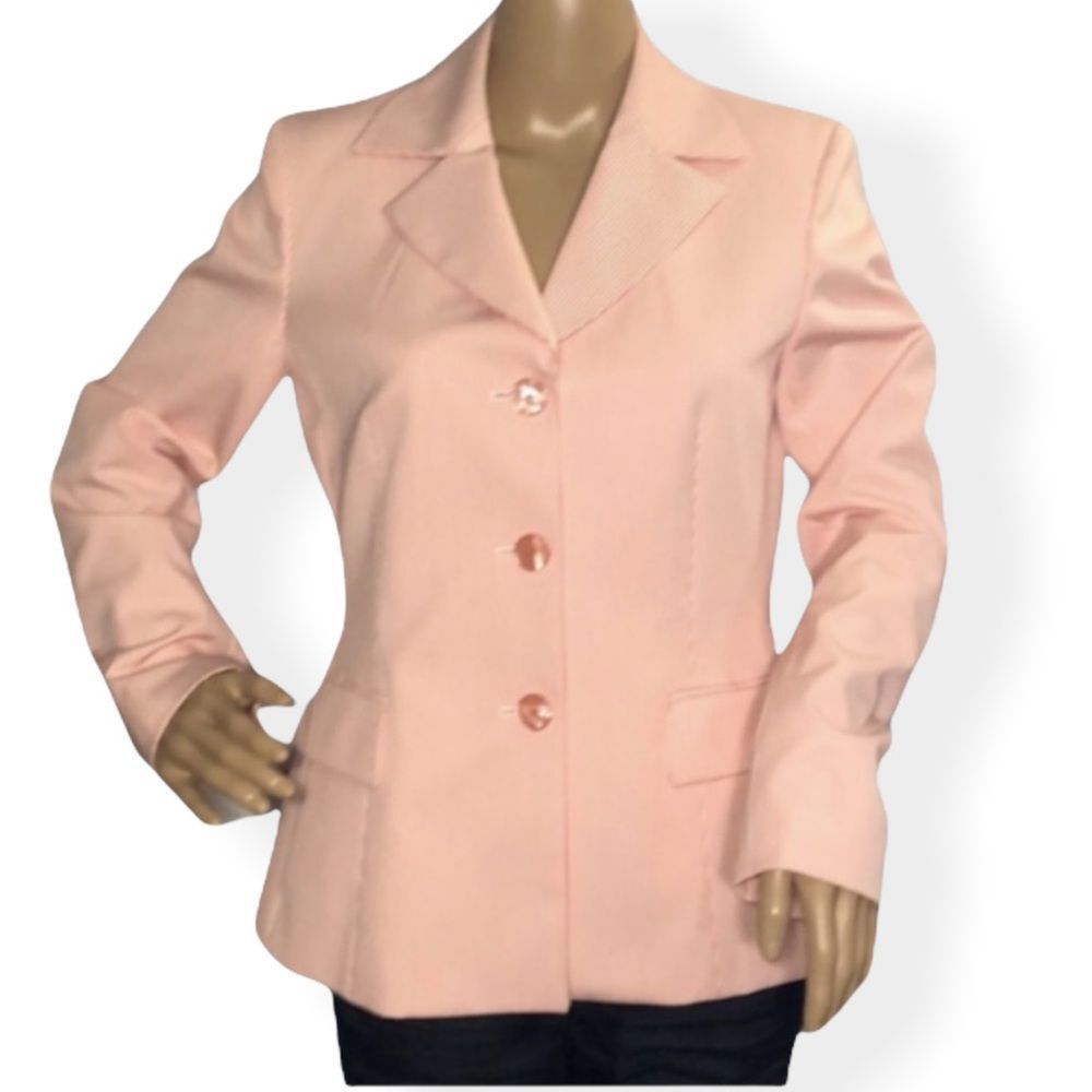 Kasper Pink and White Pinstriped Blazer New Without Tags Size 4
